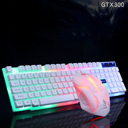 Limei GTX300 Tastatur und Maus Set Neue USB-Tastatur USB-Maus Internet Cafe Glowing Game Kit Bunte Hintergrundbeleuchtung