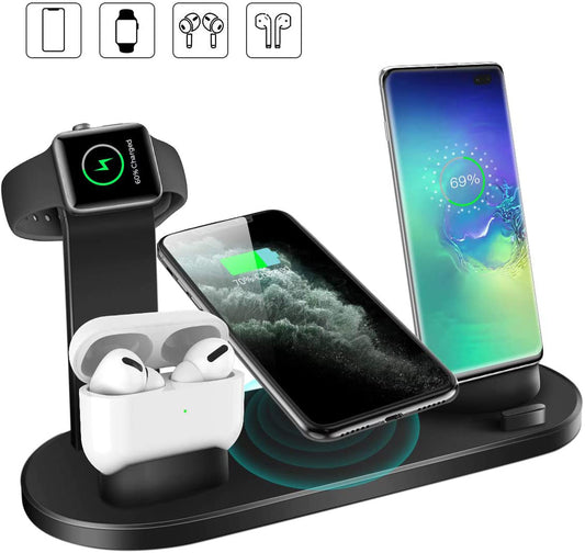 Kabelloses Ladegerät 4-in-1-Ladestation für AppleIWatch Serie 8 7 I-Phone 15 14 13 12 Pro Airpods Pro 3 2 Ladestation Dock