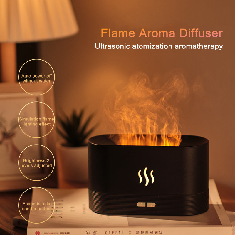 180ML USB Duft Ätherisches Öl Diffusor Simulation Flamme Ultraschall Aroma Luftbefeuchter Home Office Lufterfrischer Diffusoren