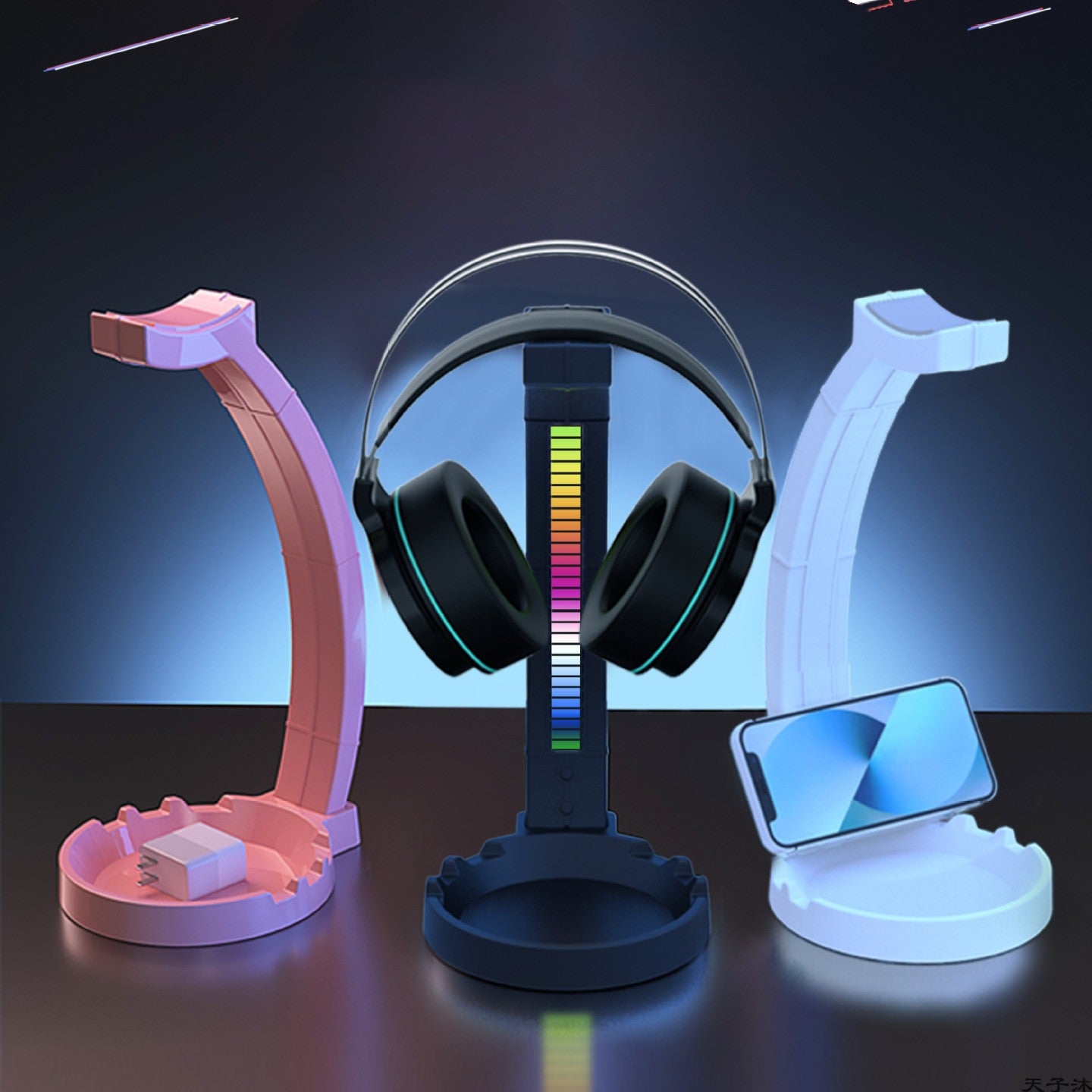 SUPPORT WITH RGB FOR GAIMING HEADPHONES