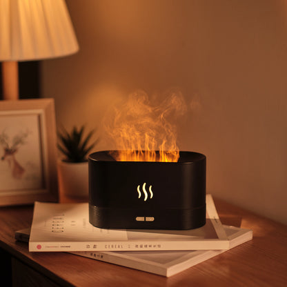 180ML USB Fragrance Essential Oil Diffuser Simulation Flame Ultrasonic Aroma Air Humidifier Home Office Air Freshener Diffusers