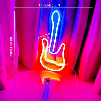 New LED Guitar Neon Violin Modeling Lamp Bar Music Atmosphere Decorative Lamp